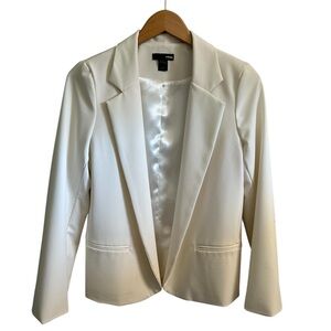 Aqua by Bloomingdale’s Off-White Notched Collar Fully Lined Casual Blazer Size M